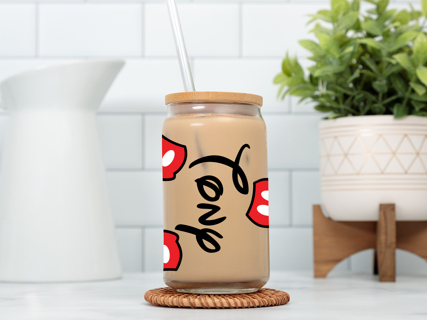Personalized Mickey Outfit Glass Cup