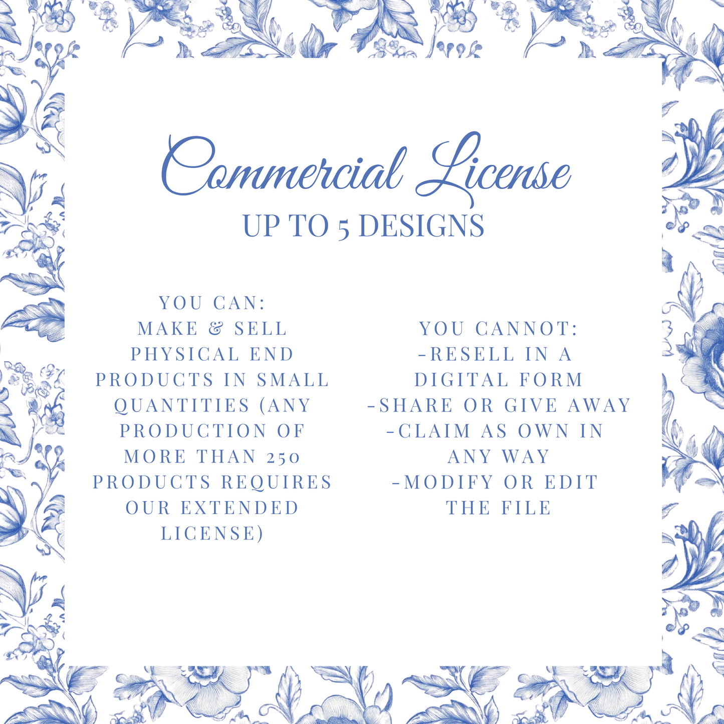 Basic Commercial License (Up to 5 Designs)