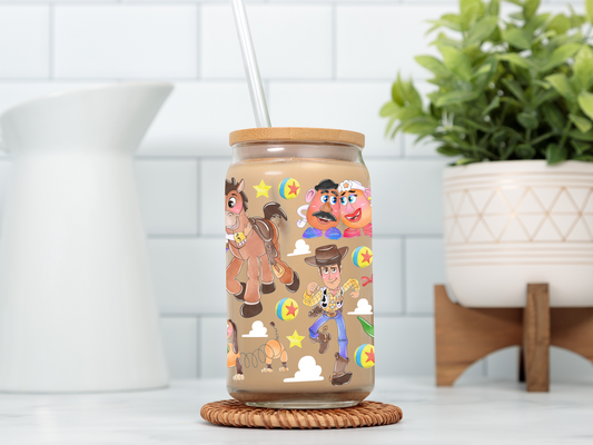 Toy Collage Glass Cup