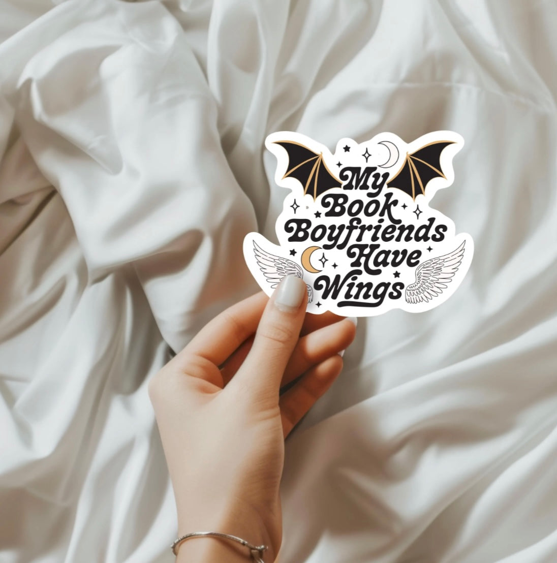 My Book Boyfriends Have Wings Sticker