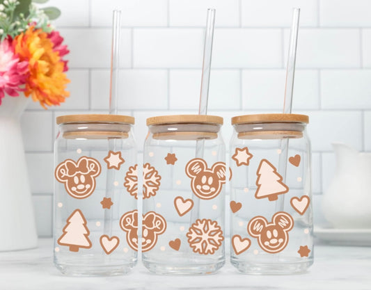 Mickey Gingerbread Glass Cup