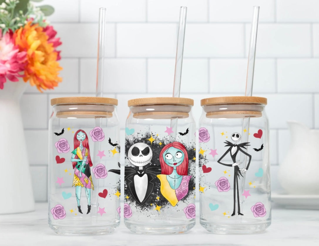Jack & Sally Glass Cup