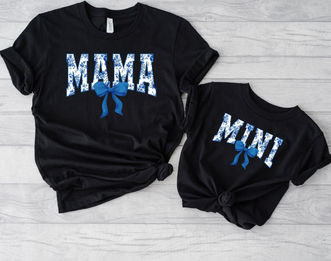 Camisa mini a juego Blue Coquette Mama