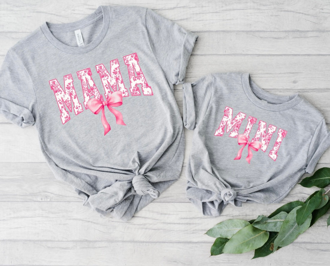 Pink Coquette Mama Mini Matching Shirt