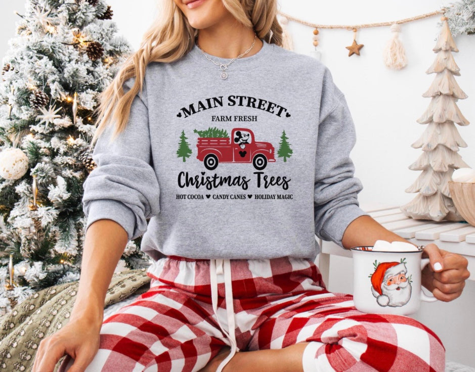 Main Street Christmas Trees Sweatshirt