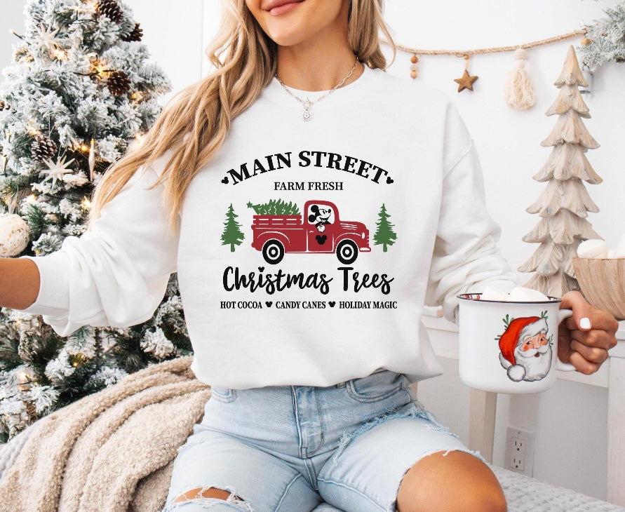 Main Street Christmas Trees Sweatshirt