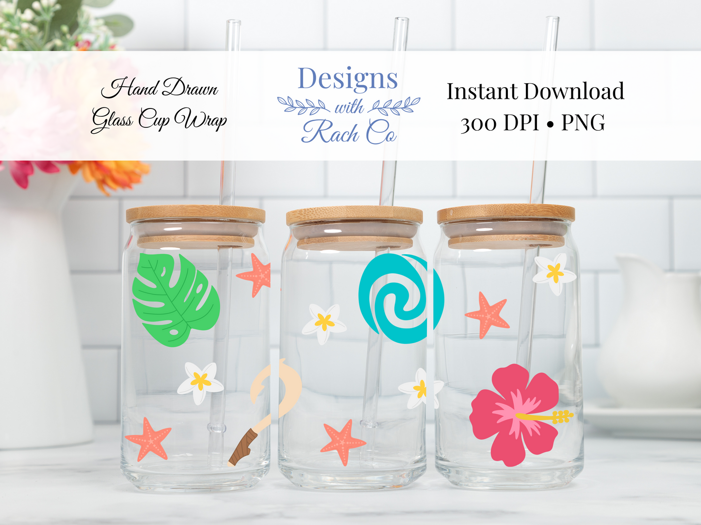 Ocean Princess Glass Cup Wrap