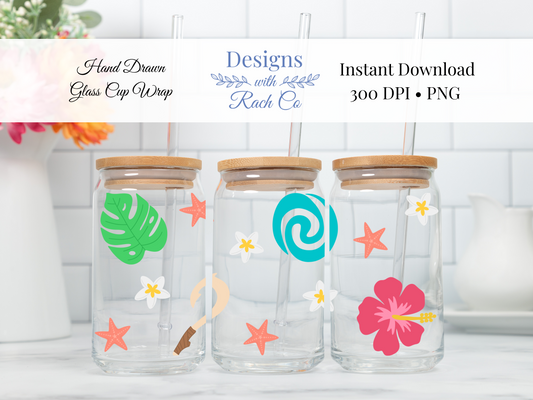 Ocean Princess Glass Cup Wrap