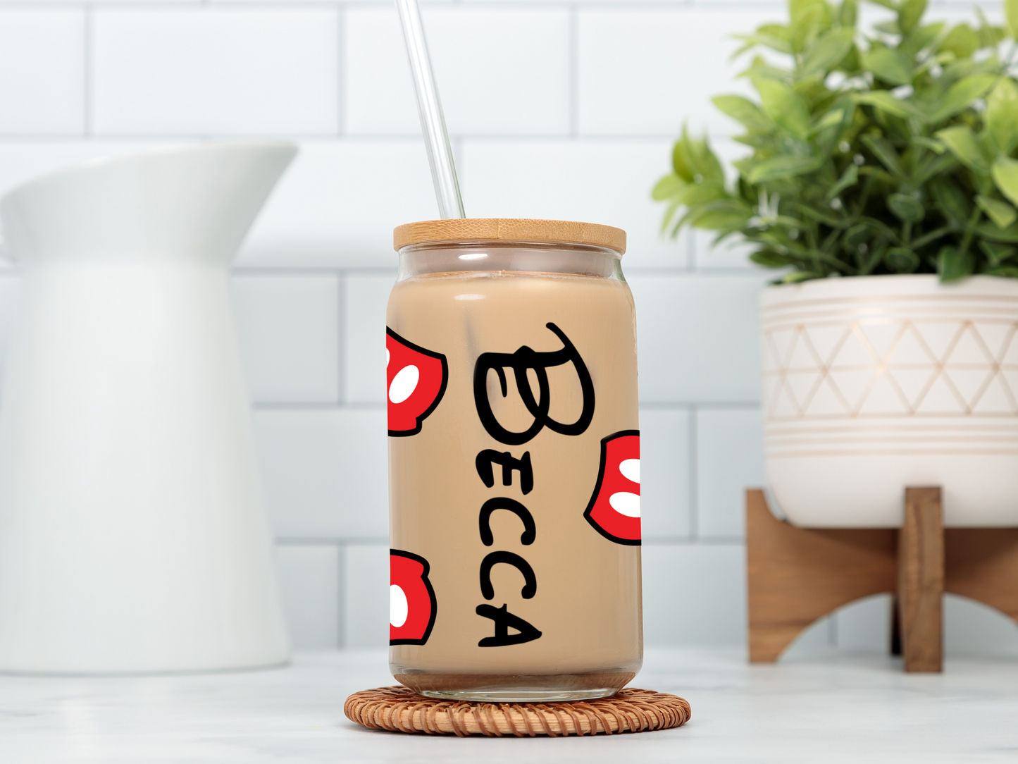 Personalized Mickey Outfit Glass Cup
