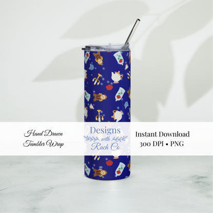 Enchanted Princess Tumbler Wrap - Midnight Background