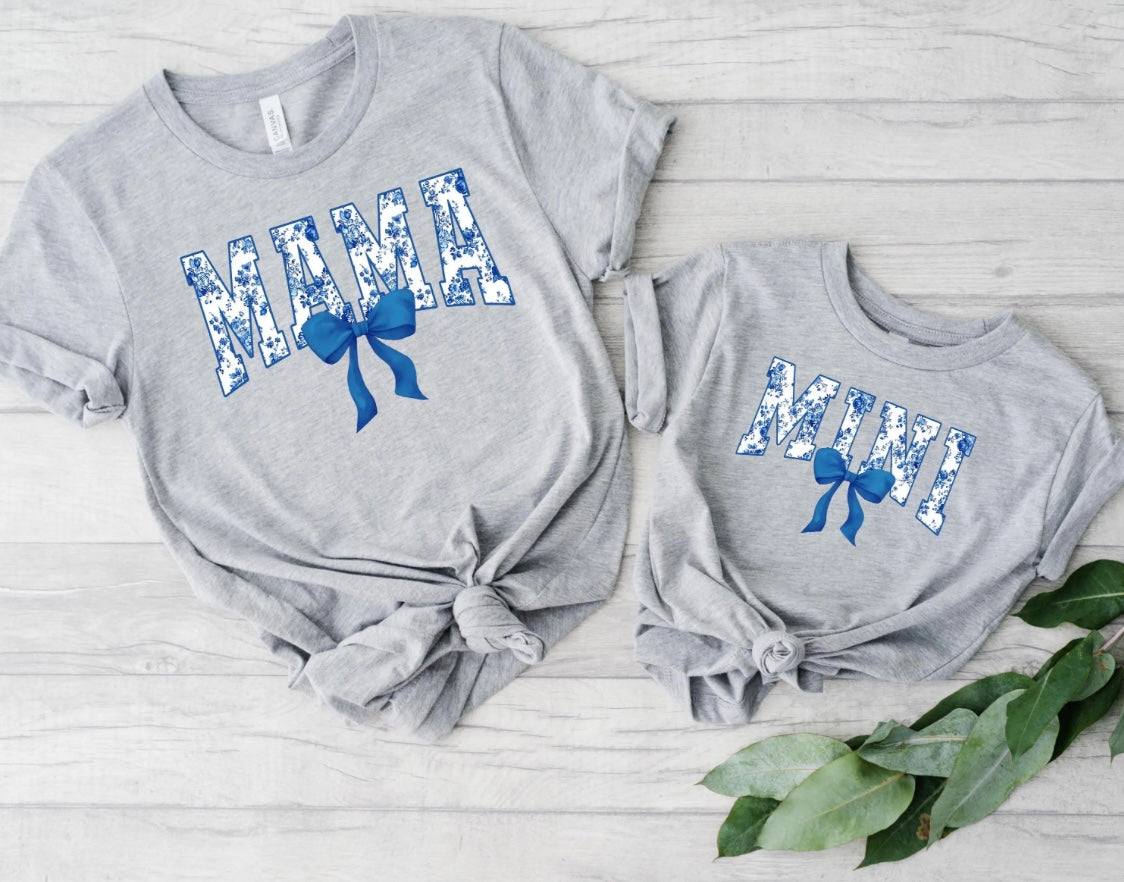 Camisa mini a juego Blue Coquette Mama