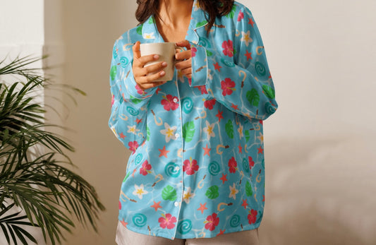 Ocean Princess Long Sleeve Pajama Top